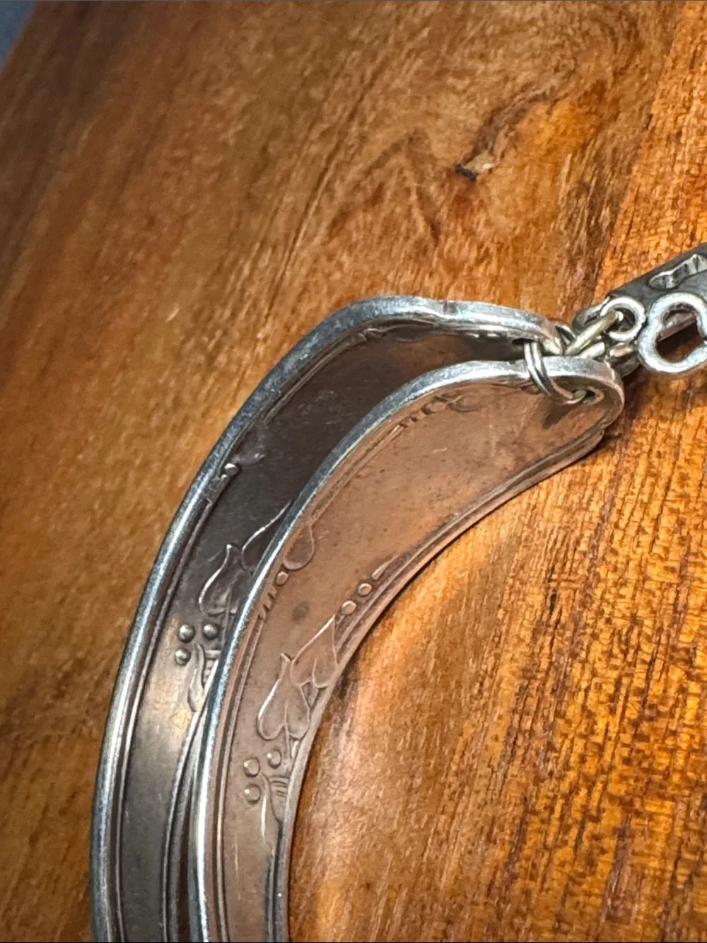 Oneida silver plate flatware magnetized spoon bracelet, custom made piece